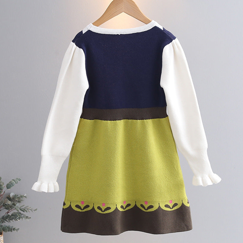 Frozen Anna Sweater Einfache Storybook-Charakterkostüme Kleine Mädchen Halloween Cosplay Kleid