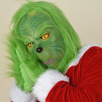 Grinch Maske Latex Cosplay Masken mit grünem Fell