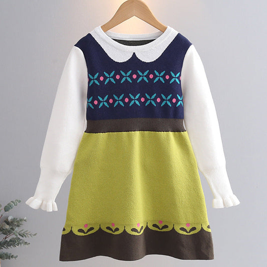 Frozen Anna Sweater Einfache Storybook-Charakterkostüme Kleine Mädchen Halloween Cosplay Kleid