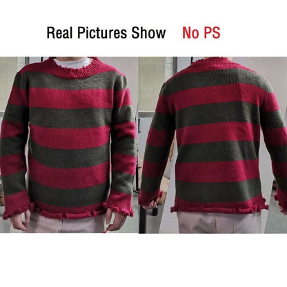 Freddy Krueger Kostüm verkürzter Pullover für Männer Halloween Cosplay