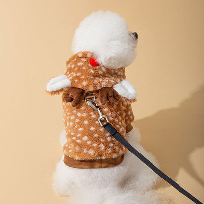 Hund Weihnachtsoutfit Rentier Warme Jacke Katze Haustier Kostüm