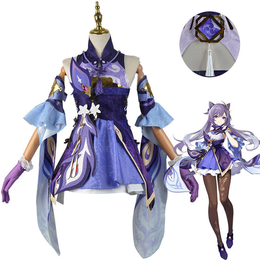 Genshin Impact Keqing Cosplay Costume da donna