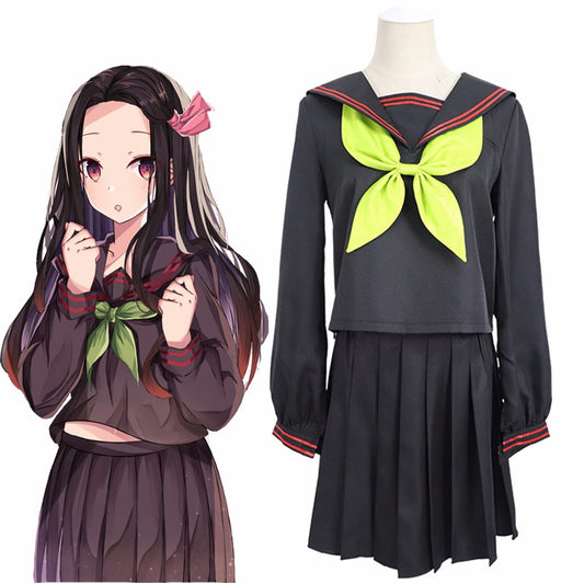 Nezuko Kamado Sailor Uniform Mädchen Cosplay Kostüm