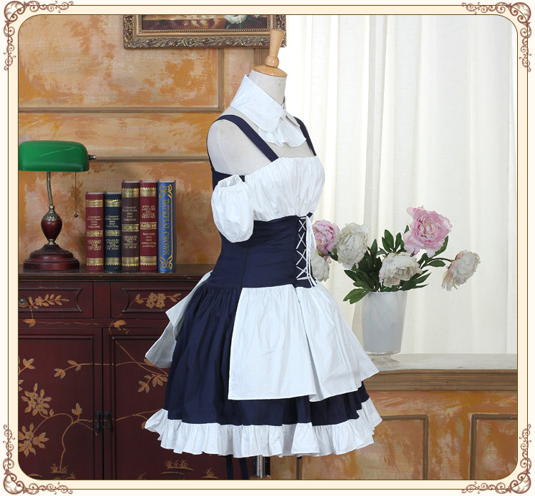 Costume cosplay Chobits Chii Eruda Blue Maid Dress