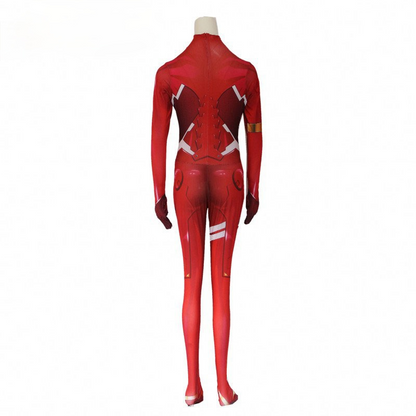 Darling in the Franxx 02 Zero Two Cosplay Kostüm für Frauen Halloween Kostüm Weihnachtskarneval Tight 3D Druck Bodysuit
