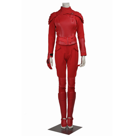 Mockingjay Katniss Everdeen Cosplay Costume Red Uniform