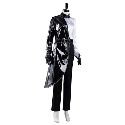 Cruella Schwarz Weißes Hemd Mantel Hose Outfits Halloween Karneval Anzug Cosplay Kostüm