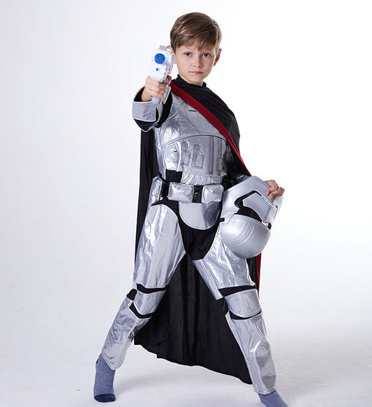 Jungen Silberner Stormtrooper Kostüm Authentischer Stormtrooper Cosplay Anzug mit Maske